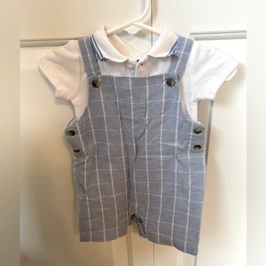 Brand new Janie and jack overalls set for baby boy 0-3 months